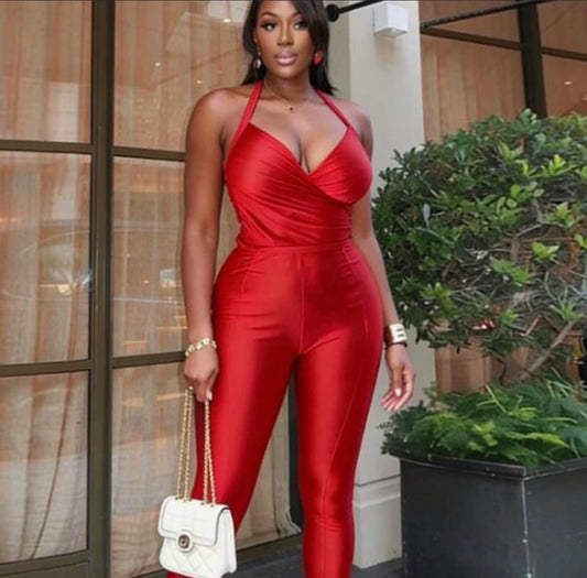 Two piece red on red