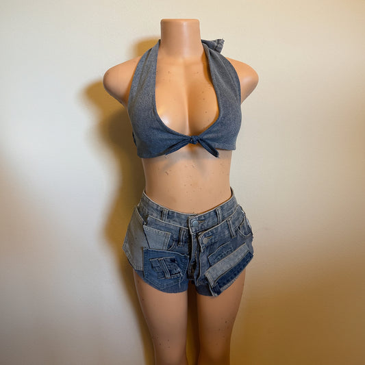 Jean Short Set